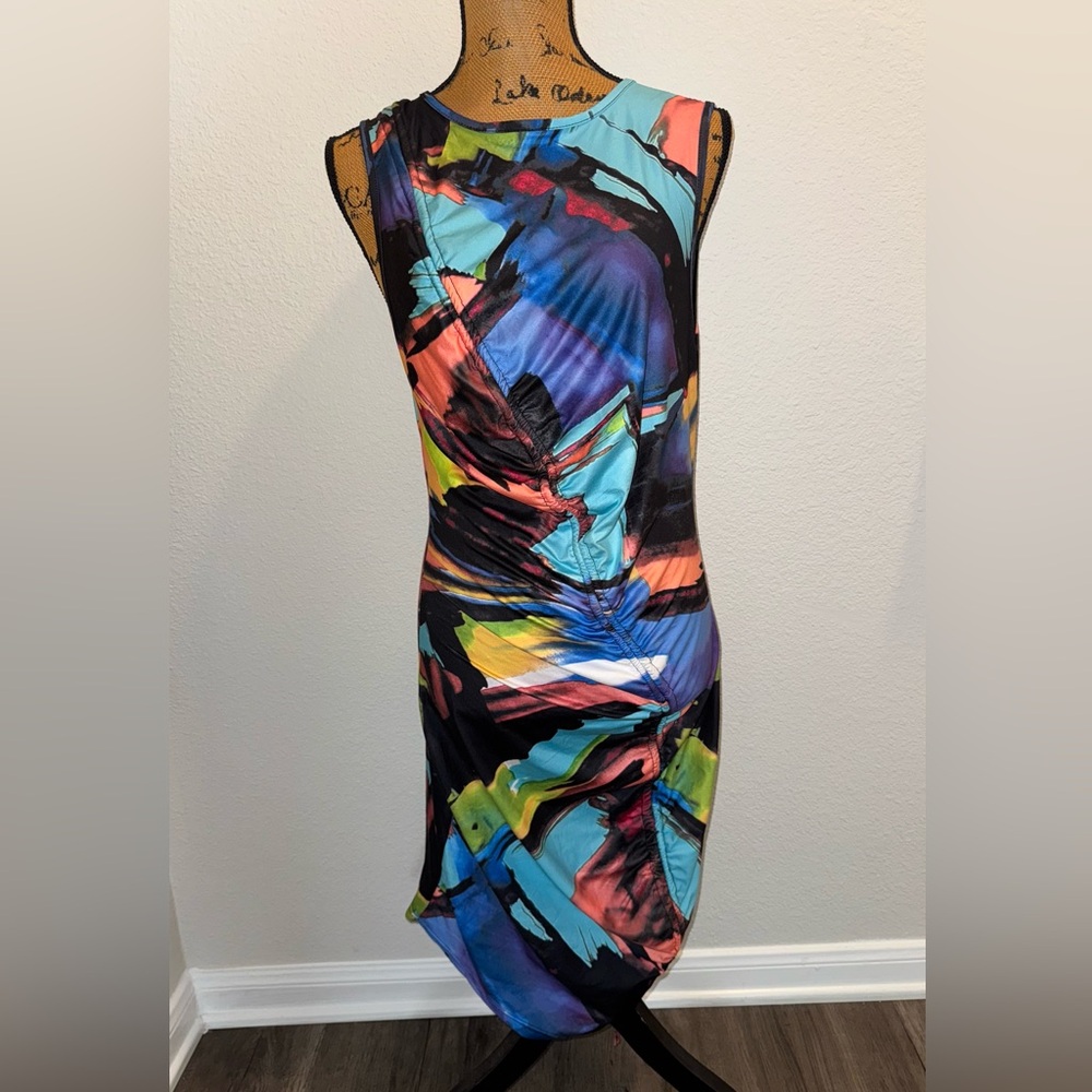 Trends SHEIN SXY Colorblock Drawstring Ruched Bodycon Dress Size XL - Picture 2 of 7